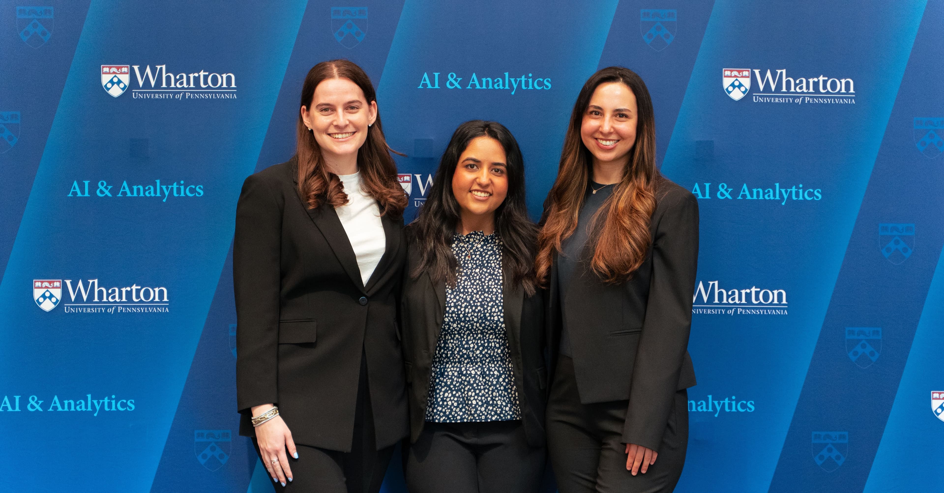 Sofia El Amrani with teammates Liza Goldston and Maansi Manchanda at the Wharton AI & Analytics Hack-AI-Thon