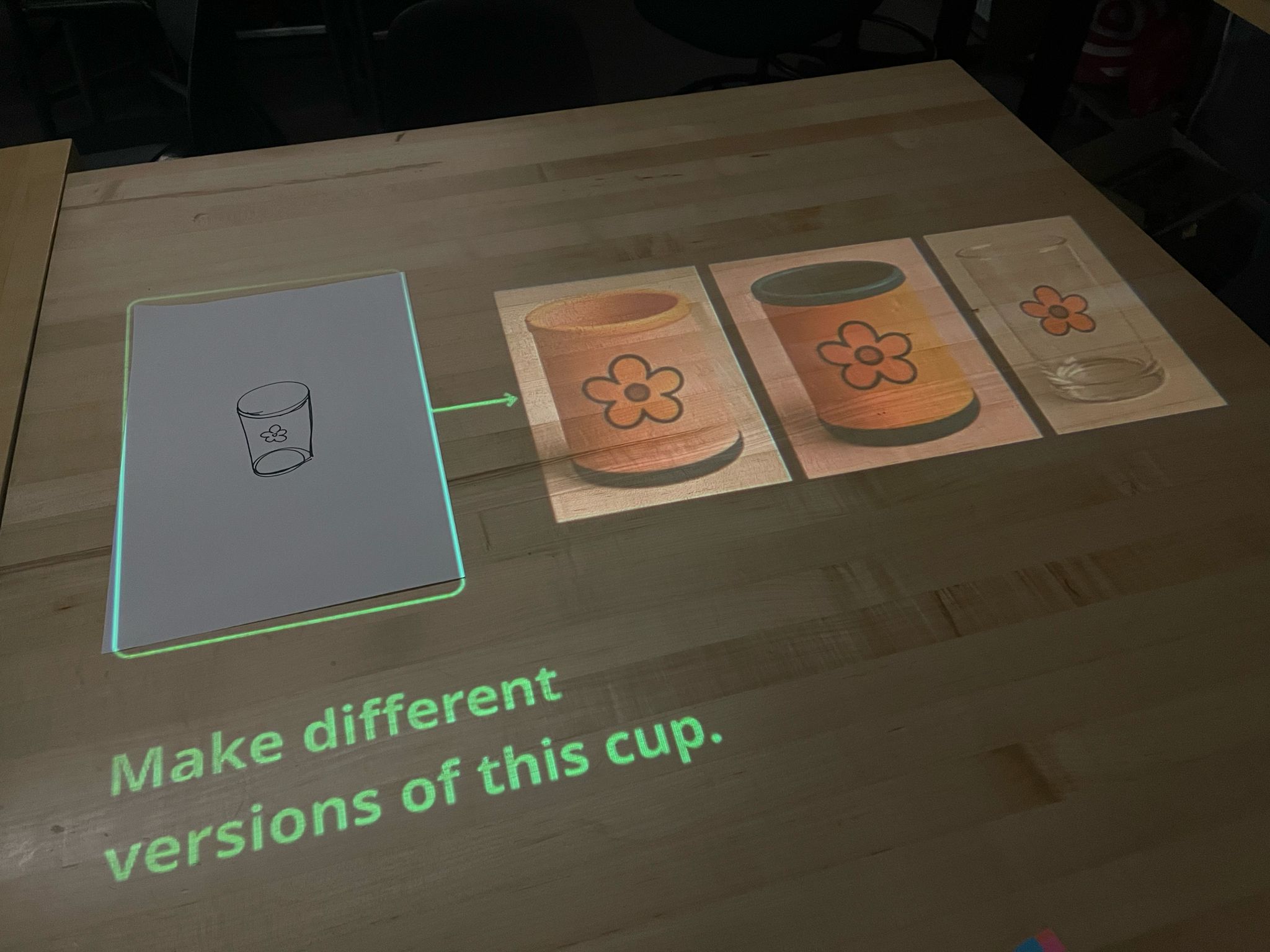 Generating multiple visual variations of a simple sketch in place.