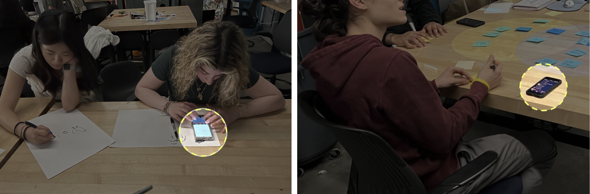 Participants kept reaching for their phones — a key insight that reshaped the brief.